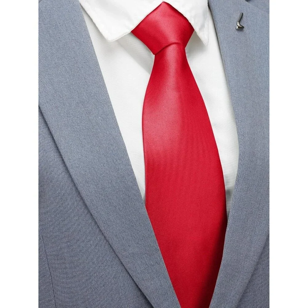 Men's Red Solid Color 8 Cm (3.15in) Polyester Formal Neck Ties